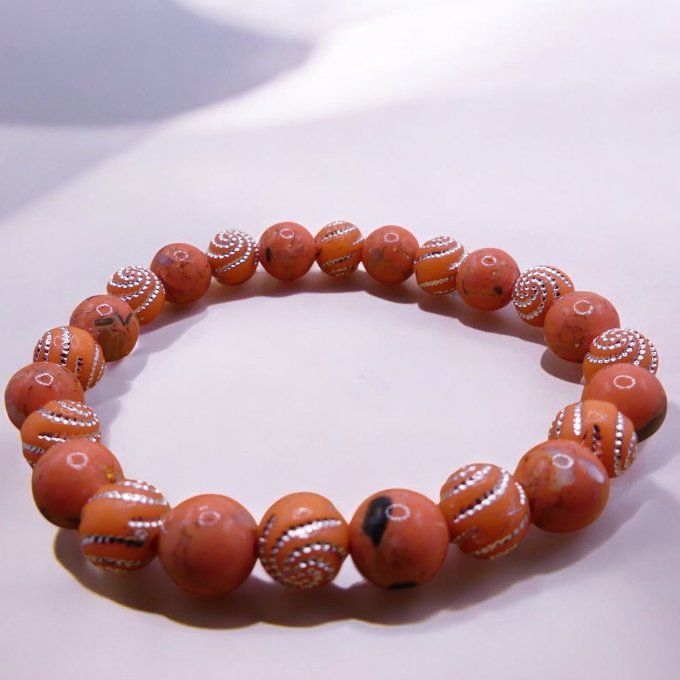 Howlite teintée Orange