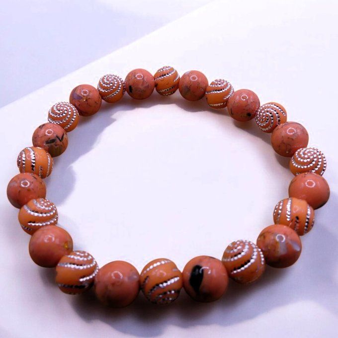 Howlite teintée Orange
