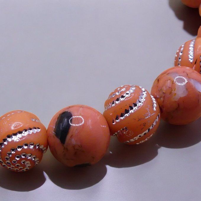 Howlite teintée Orange