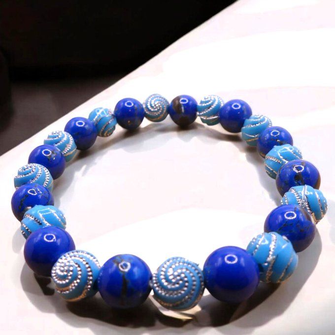 Howlite teintée Bleu