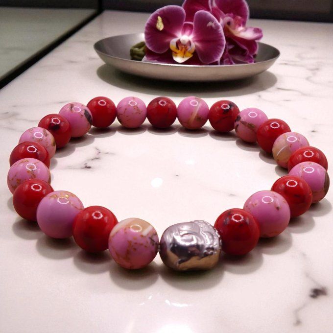 Howlite rouge et rose