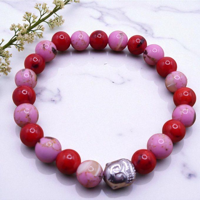 Howlite rouge et rose