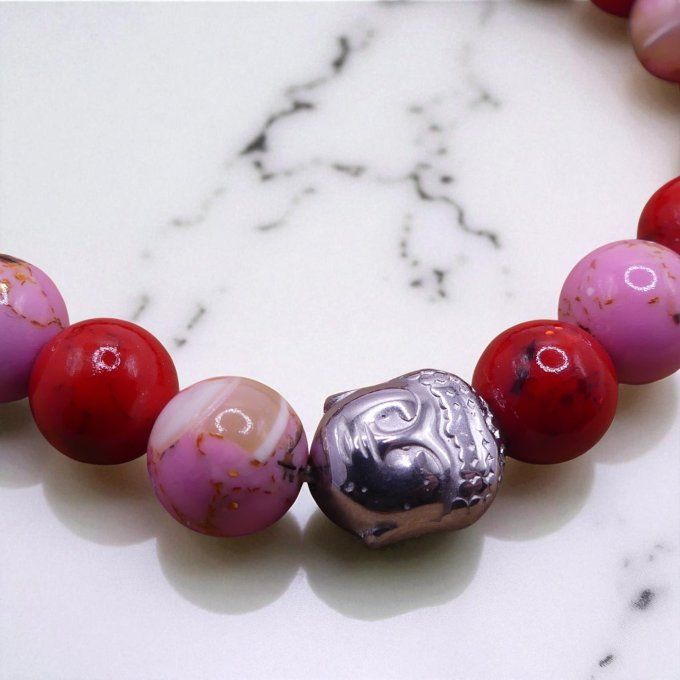 Howlite rouge et rose