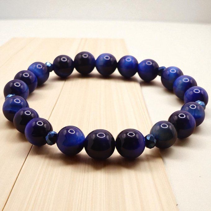 Oeil de Tigre Teinté Bleu