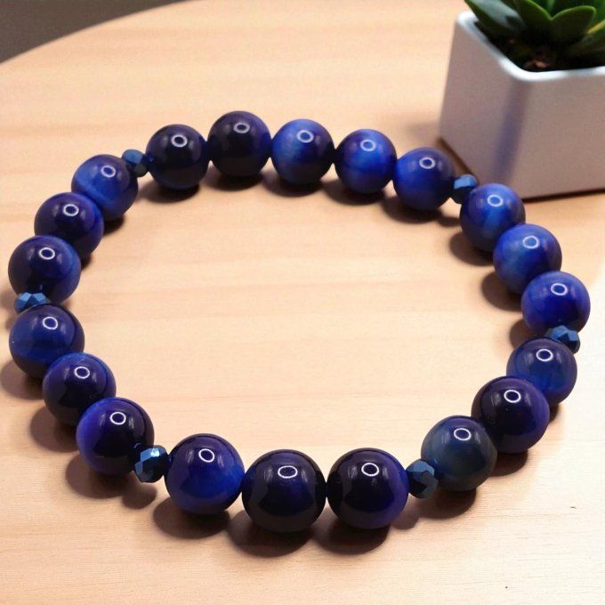 Oeil de Tigre Teinté Bleu