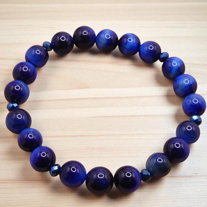 Oeil de Tigre Teinté Bleu