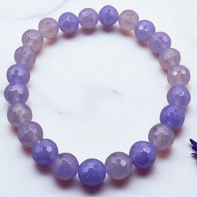 Agate facettée bleu