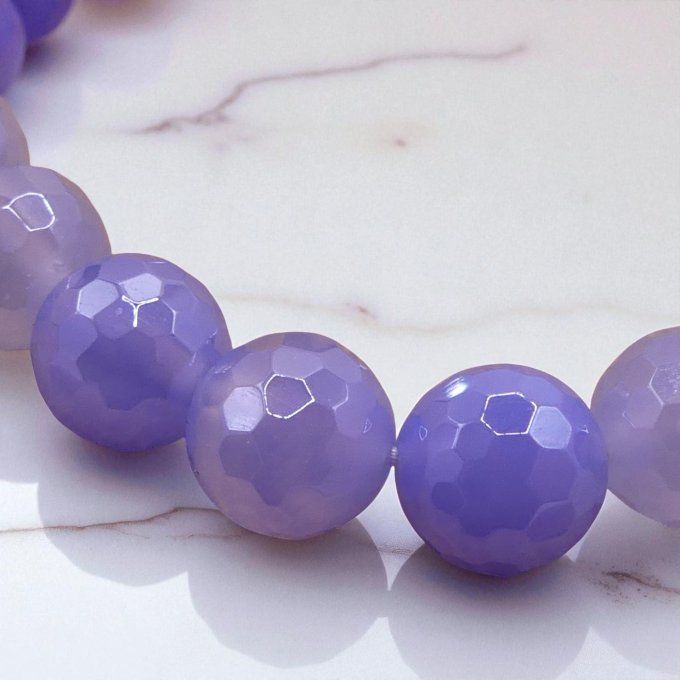 Agate facettée bleu