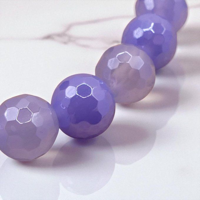 Agate facettée bleu