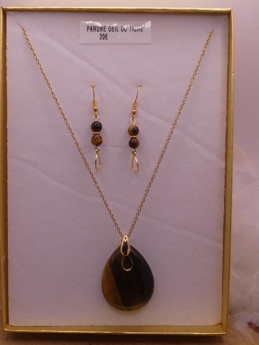 Parure oeil de tigre dorée