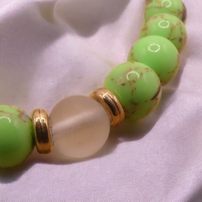 Howlite teintée Verte Cristal de Roche