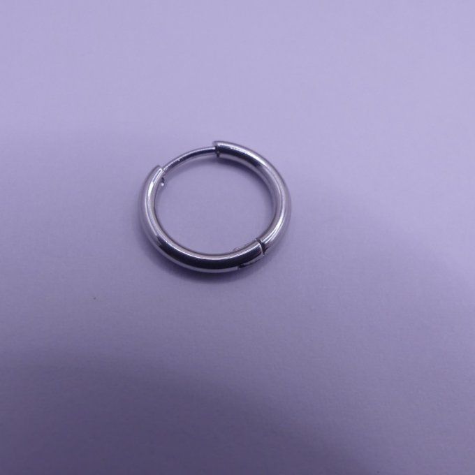 Fermoir D 15mm argenté lisse