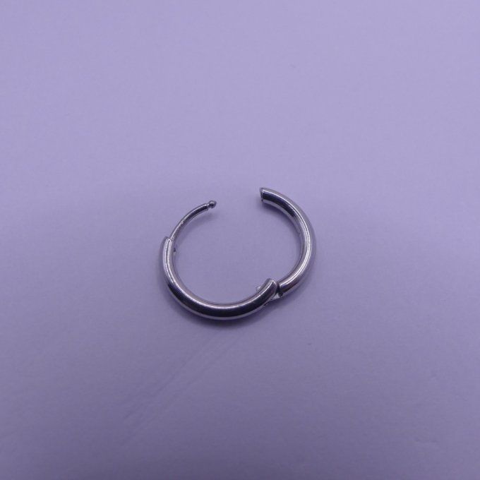 Fermoir D 15mm argenté lisse