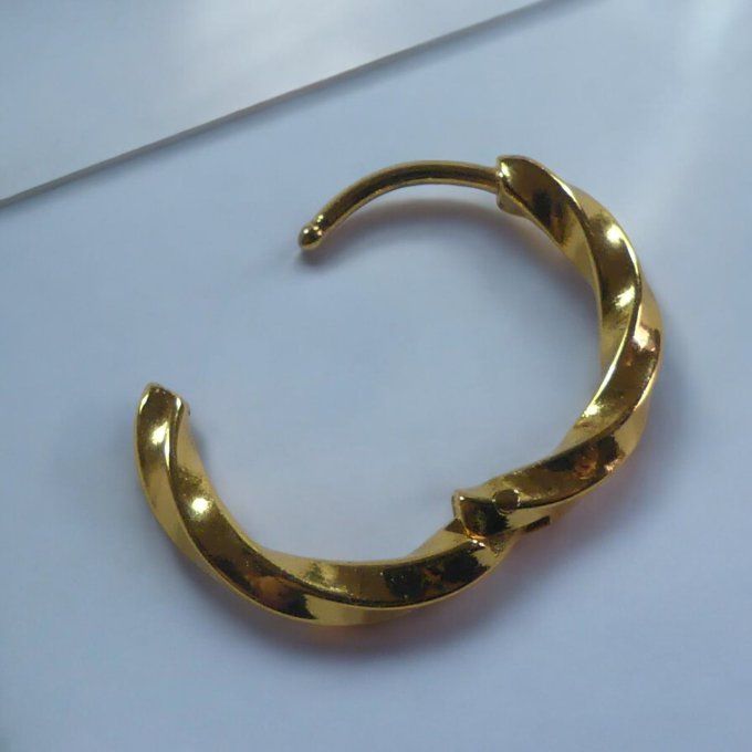 Fermoir D 15mm doré torsadé