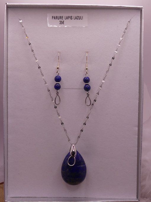 parure Lapis Lazuli argentée