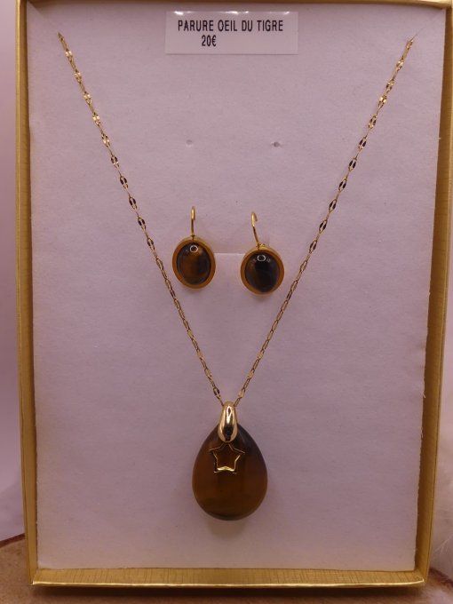 Parure oeil de tigre dorée