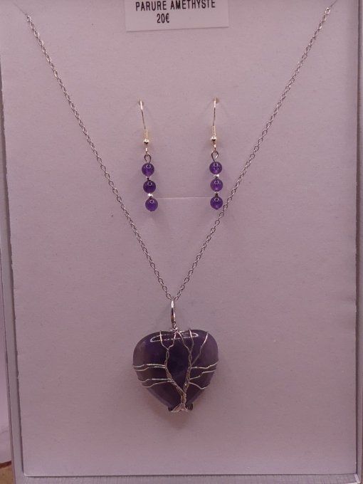 parure améthyste argentée